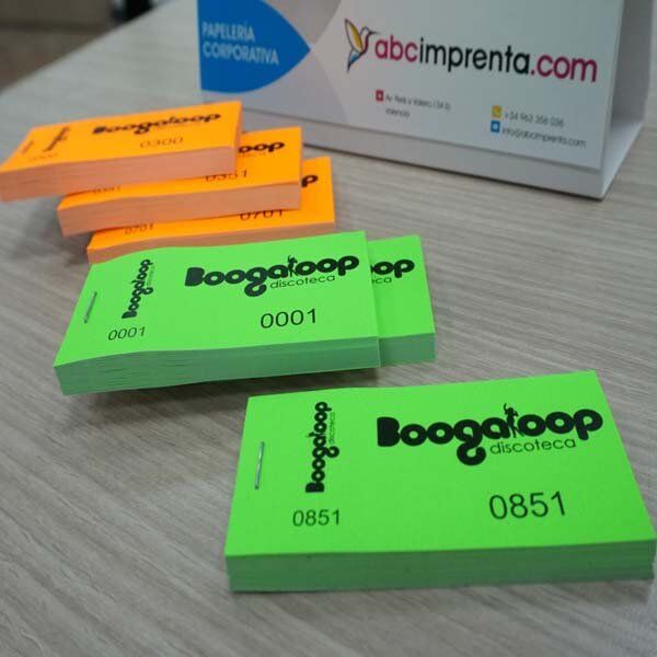 tickets fluorescentes